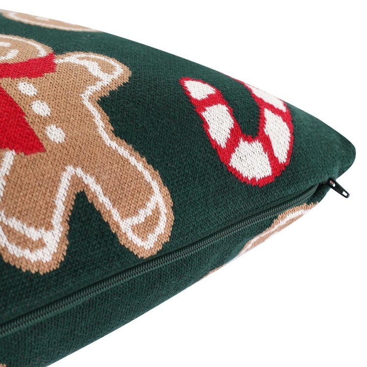 Подушка вязаная с новогодним рисунком gingerman из коллекции new year essential, 45x45 см (79350)