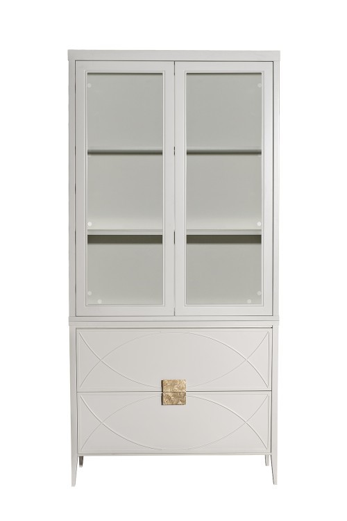 Шкаф-витрина 2 стеклянных фасада с комодом с 2-мя ящиками (TT-00016864)