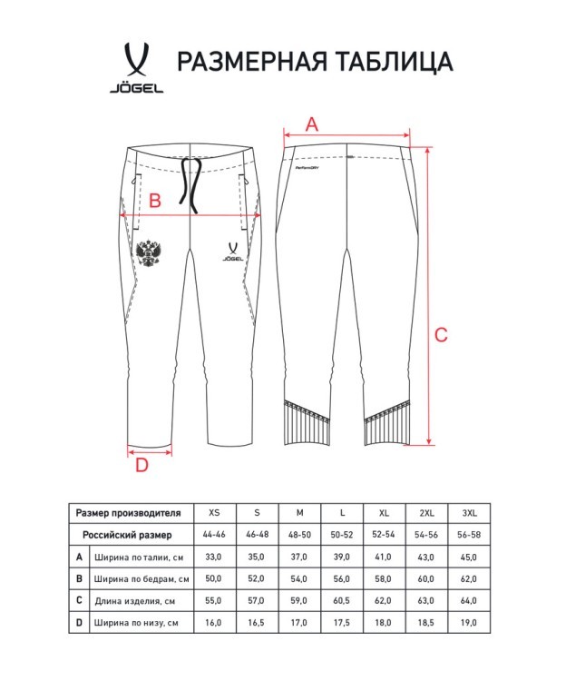 Брюки тренировочные JOGEL NATIONAL PerFormDRY 3/4 Training Pants, темно-синий (2113447)