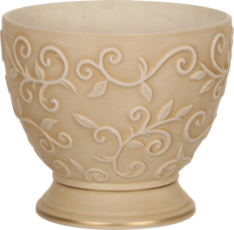 Чаша декоративная "арт деко" персик с золотой каймой диаметр=28 см.высота=23 см Loucicentro-Ceram. Louсa (742-002)