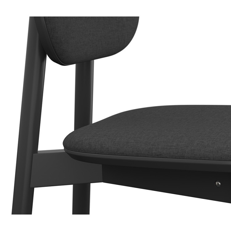 Стул с обивкой saga, рогожка, темно-серый (76424)