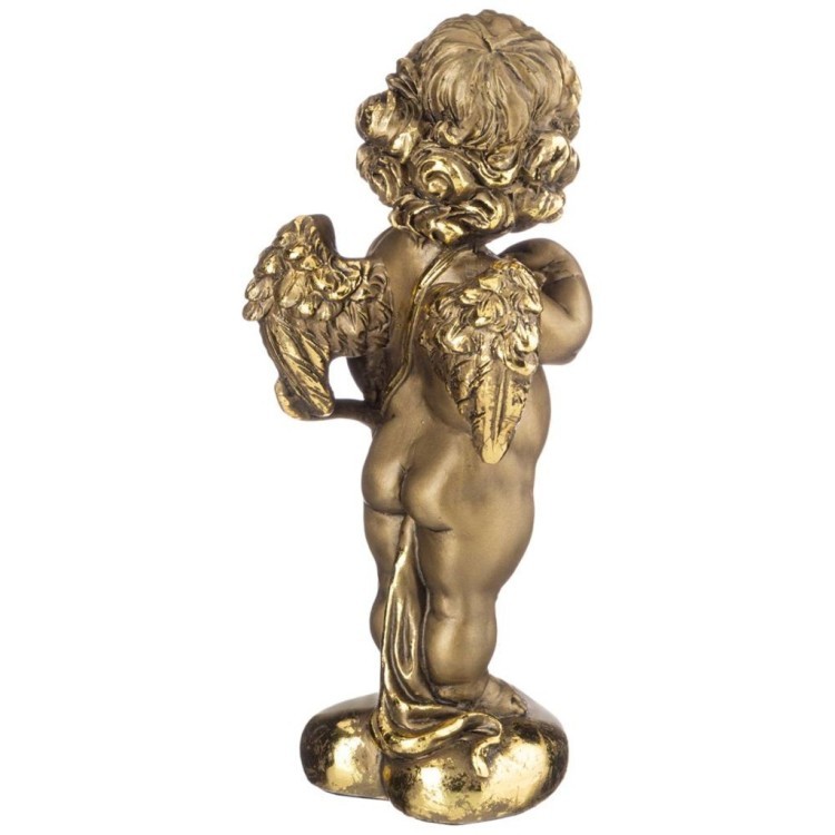 Фигурка декоративная "ангелочек с луком на сердечке" высота 23 см цвет: бронза с позолотой ИП Шихмурадов (169-361)