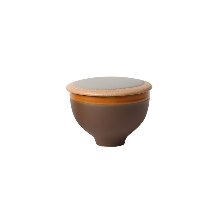 Чаша с крышкой L9286-MO, 12, каменная керамика, Brown, ROOMERS TABLEWARE