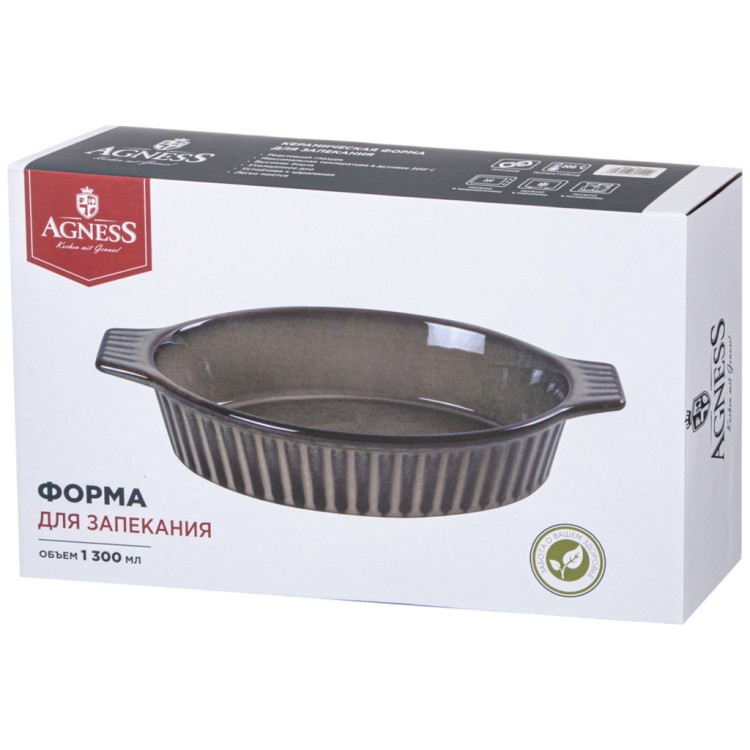 Форма для запекания овальная reactive red 31*19*6,5 см Agness (780-112)