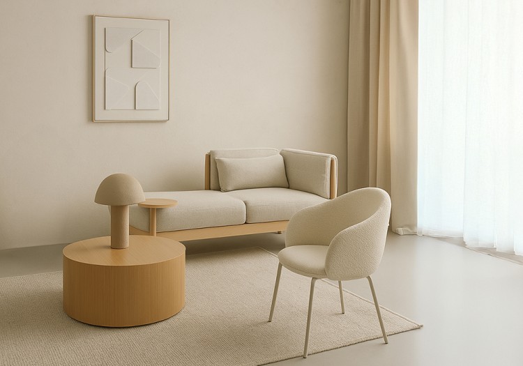 Лампа настольная texture sleek, D32х42 см, бежевая (77944)