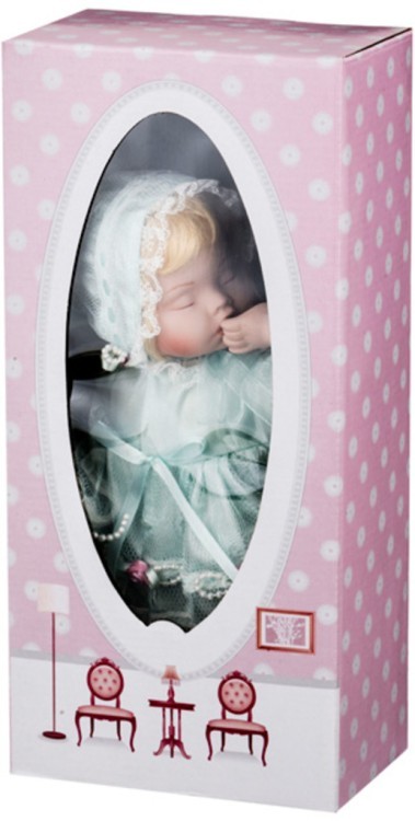 Фарфоровая кукла"младенец" с мягконабивным туловищем длина=30 см. Lefard (485-245)