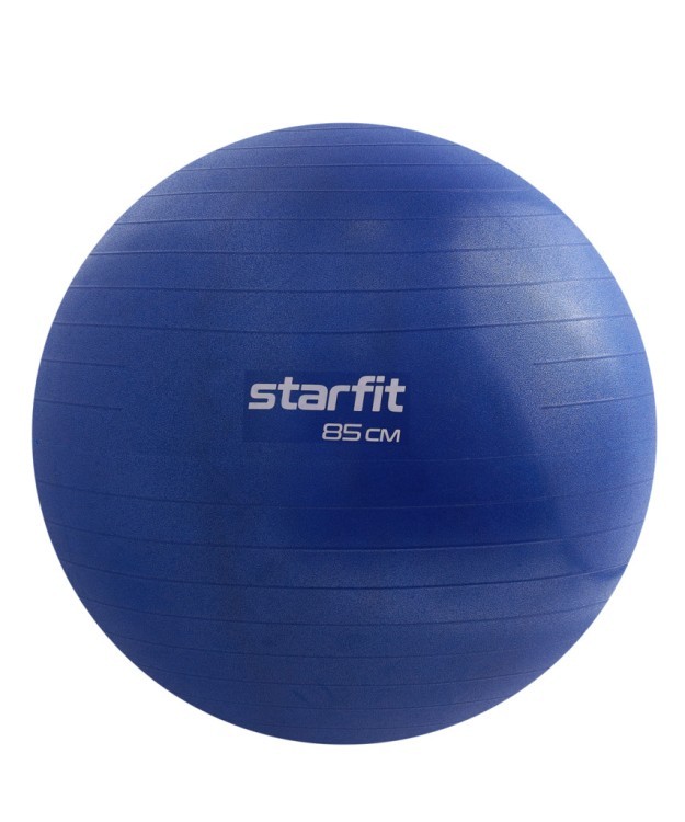 БЕЗ УПАКОВКИ Фитбол STARFIT GB-109 антивзрыв, 1500 гр, с ручным насосом, темно-синий, 85 см (2100872)