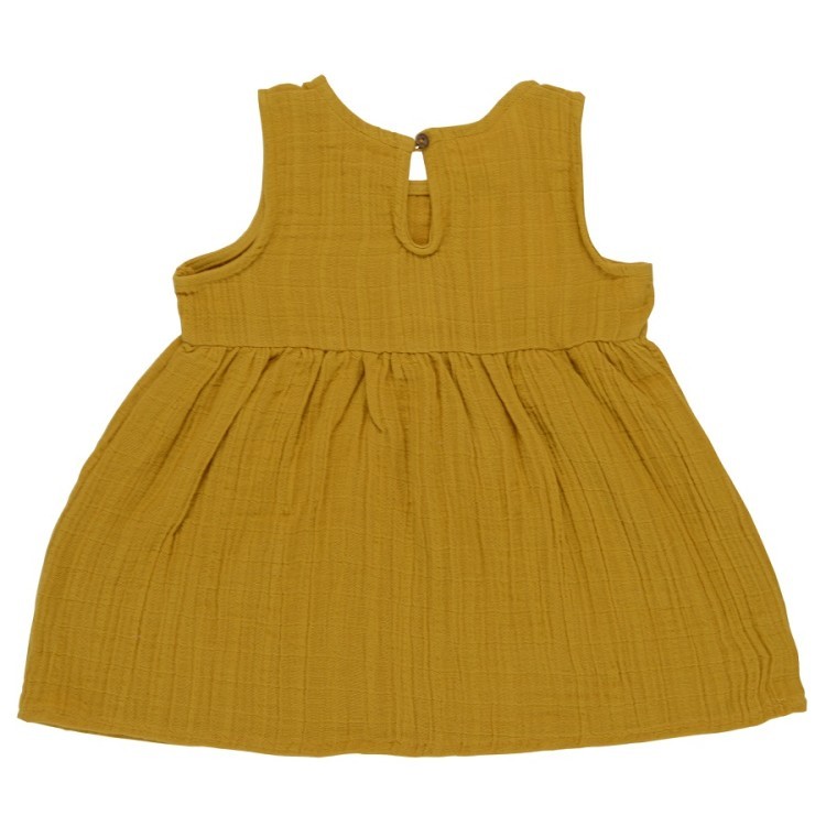 Платье без рукава из хлопкового муслина горчичного цвета из коллекции essential 12-18m (69592)