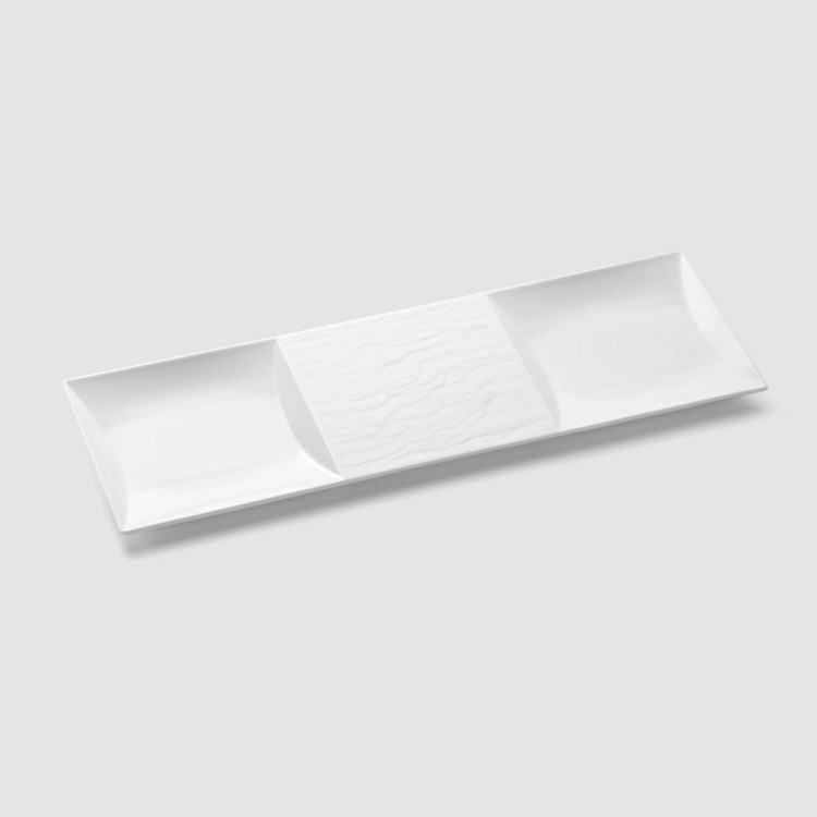 Поднос 3-х секционный, 33 см 51300-5525, костяной фарфор, white, NARUMI