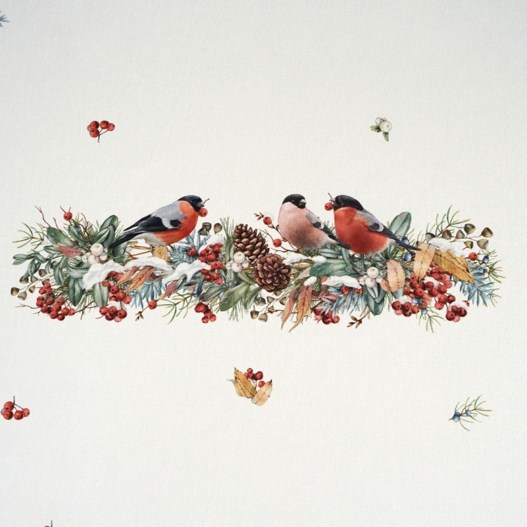 Скатерть "морозко.снегири" 140х180см, красный, 100% хлопок,твил пропитка Lefard (850-745-2)