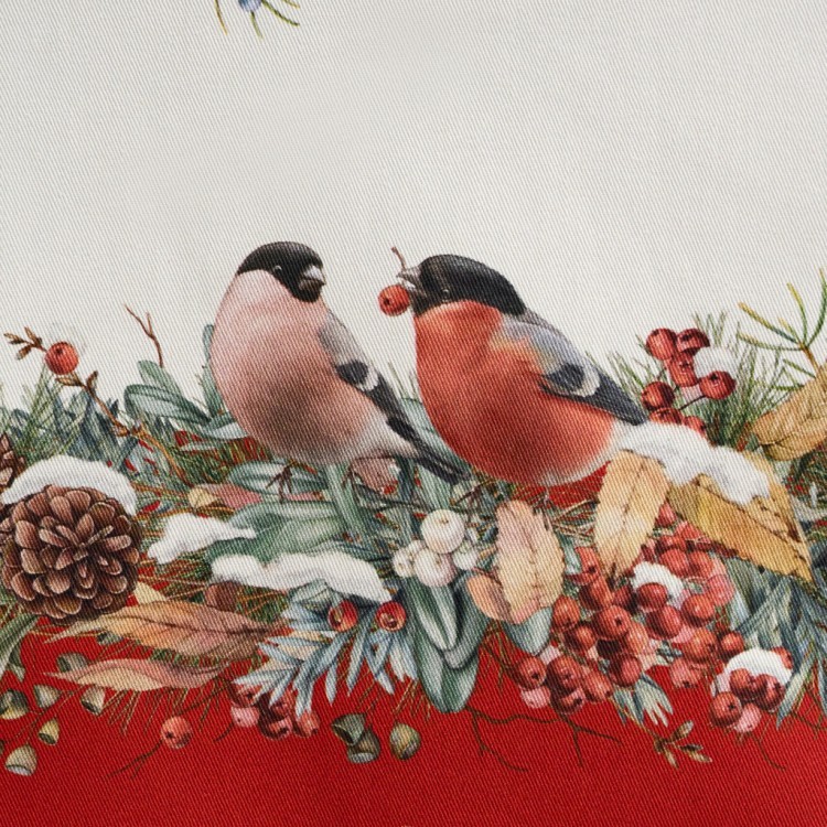 Скатерть "морозко.снегири" 140х180см, красный, 100% хлопок,твил пропитка Lefard (850-745-2)