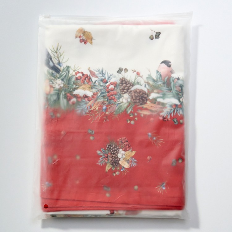 Скатерть "морозко.снегири" 140х180см, красный, 100% хлопок,твил пропитка Lefard (850-745-2)