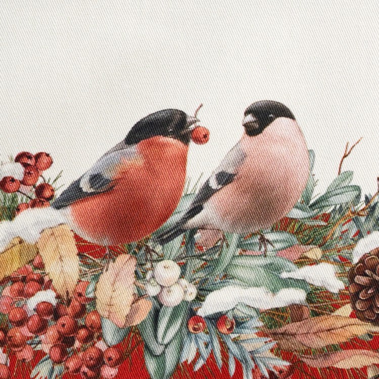 Скатерть "морозко.снегири" 140х180см, красный, 100% хлопок,твил пропитка Lefard (850-745-2)