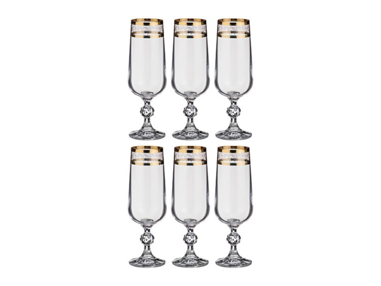 Набор бокалов для шампанского из 6 шт. "claudie / sterna" 180 мл.высота=17 см. Crystalite Bohemia (669-119) 