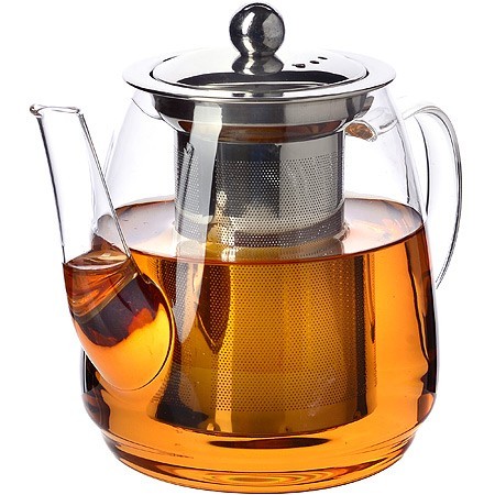 Заварочный чайник 3пр 600мл стек н/с LR (60071)