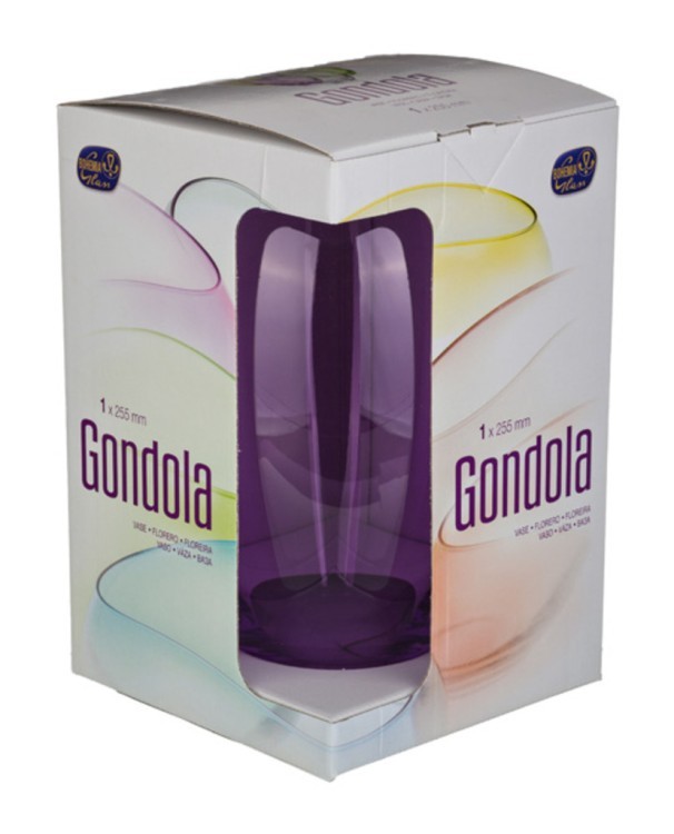 Ваза "гондола" фиолетовая высота=25,5 см. Crystalex Cz (674-405) 