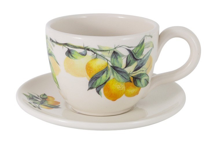 Чашка с блюдцем Лимоны, 0,4 л - JV3-933TP-30031 