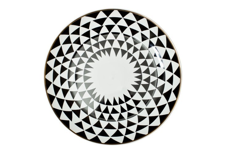 Тарелка десертная 20см, черно-белая (4) (TT-00000395)