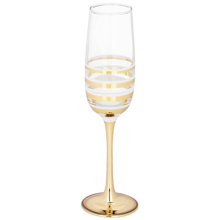 Набор из 6-ти бокалов для шампанского "line gold", 175 мл Lefard (194-831)