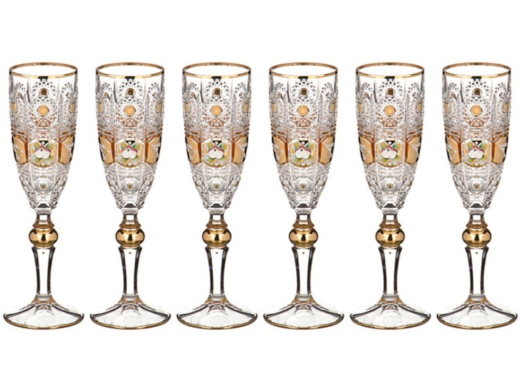 Набор бокалов для шампанского из 6 шт. "pk500" 180 мл. высота=21,5 см. Bohemia Jihlava (663-104) 