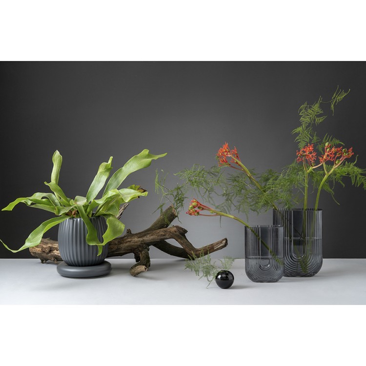 Горшок цветочный серого цвета из коллекции edge, 1,2 л (74532)