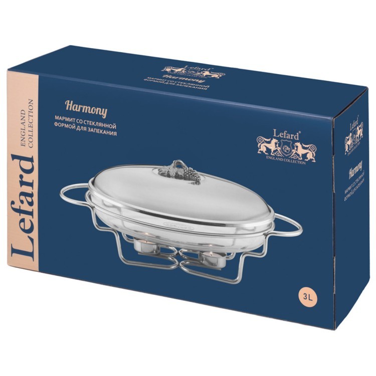 Мармит lefard серия "harmony" со стеклянной формой для запекания, 3л Lefard (920-109)