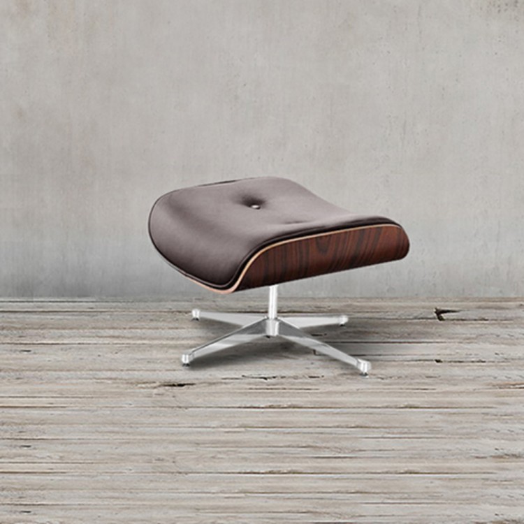 Пуф Eames Lounge EC-015/A5351walnut, металл, натуральная кожа, дерево, walnut/brown, ROOMERS FURNITURE Пуф Eames Lounge EC-015/A5351walnut, металл, натуральная кожа, дерево, walnut/brown, ROOMERS FURNITURE