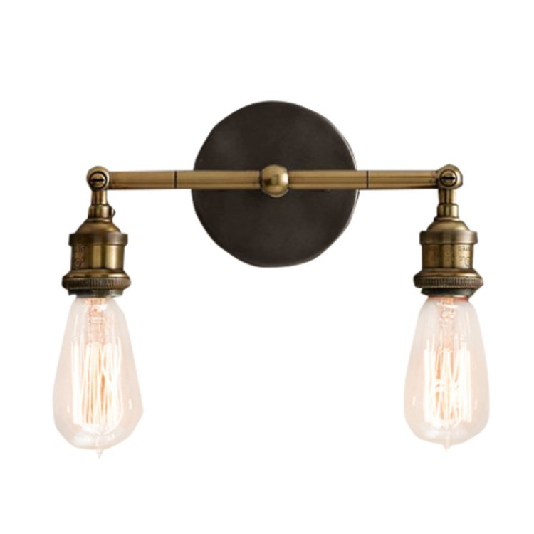 Бра Джесси Дабл DTL9110, металл, Gold, black finish, RESTORATION HARDWARE