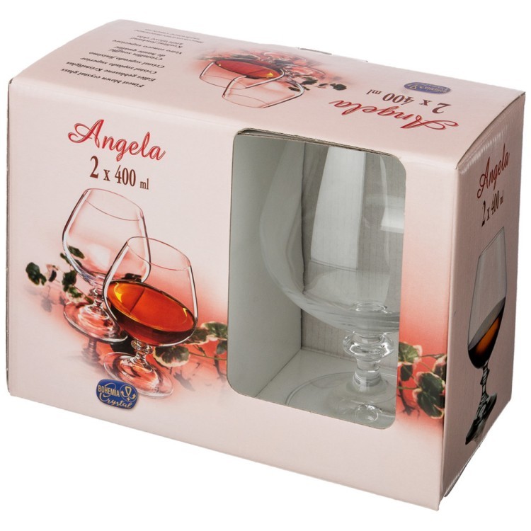 Набор бокалов для коньяка из 2 штук "angela" 400 мл высота 14,5 Bohemia Crystal (674-760)