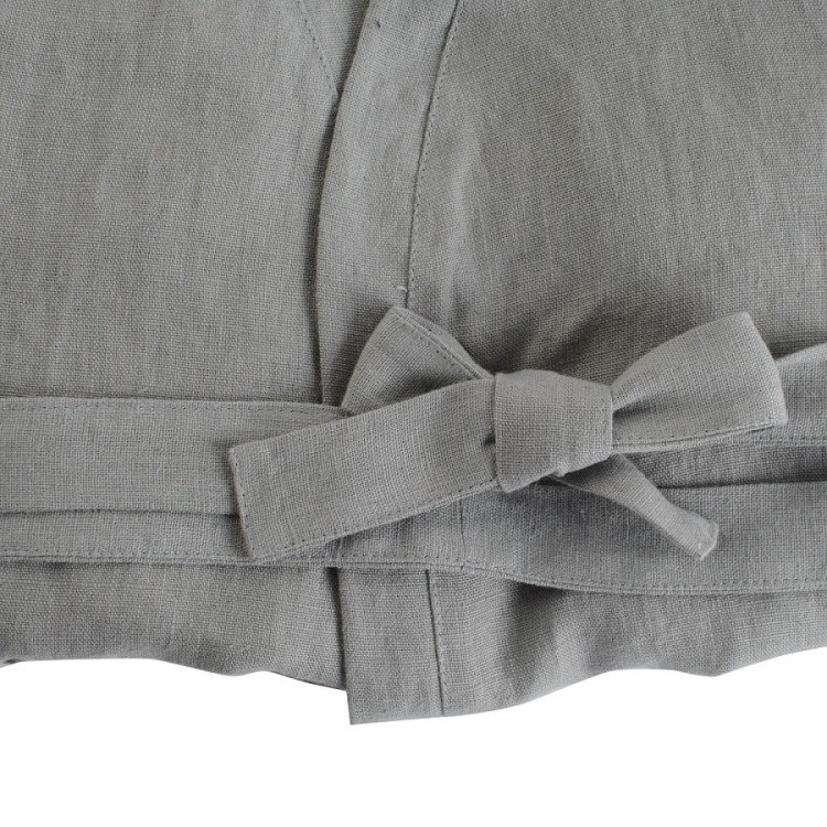 Халат из умягченного льна серого цвета essential, размер m (63536)