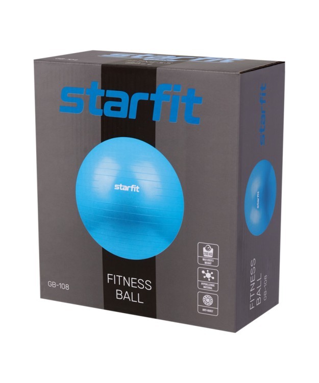 Фитбол Starfit GB-108 антивзрыв, 1500 гр, тепло-серый пастель, 85 см (1747209)