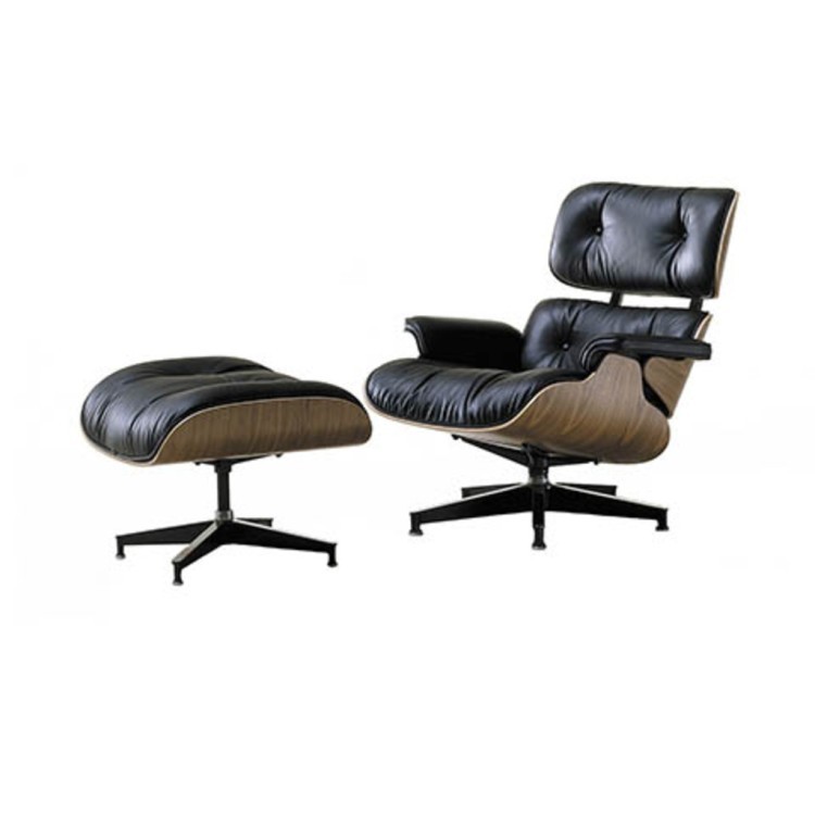 Пуф Eames Lounge EC-015/YM20371ash, металл, натуральная кожа, дерево, ash/black, ROOMERS FURNITURE