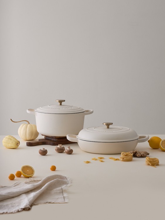 Кастрюля с крышкой из коллекции "Шеффилд", D26 см, молочная (80247)