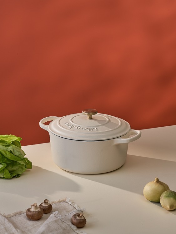 Кастрюля с крышкой из коллекции "Шеффилд", D26 см, молочная (80247)