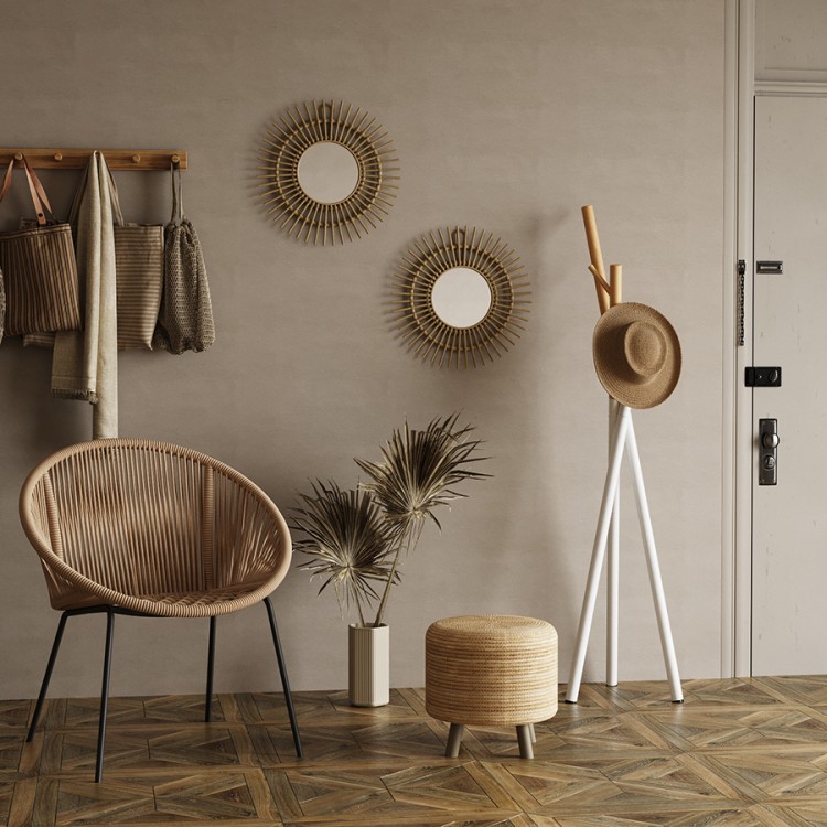 Вешалка напольная amundsen, 172 см, белая/натуральное дерево (74882)