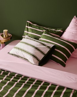 Простыня из перкаля розового цвета из коллекции stripes, 240х270см (80923)