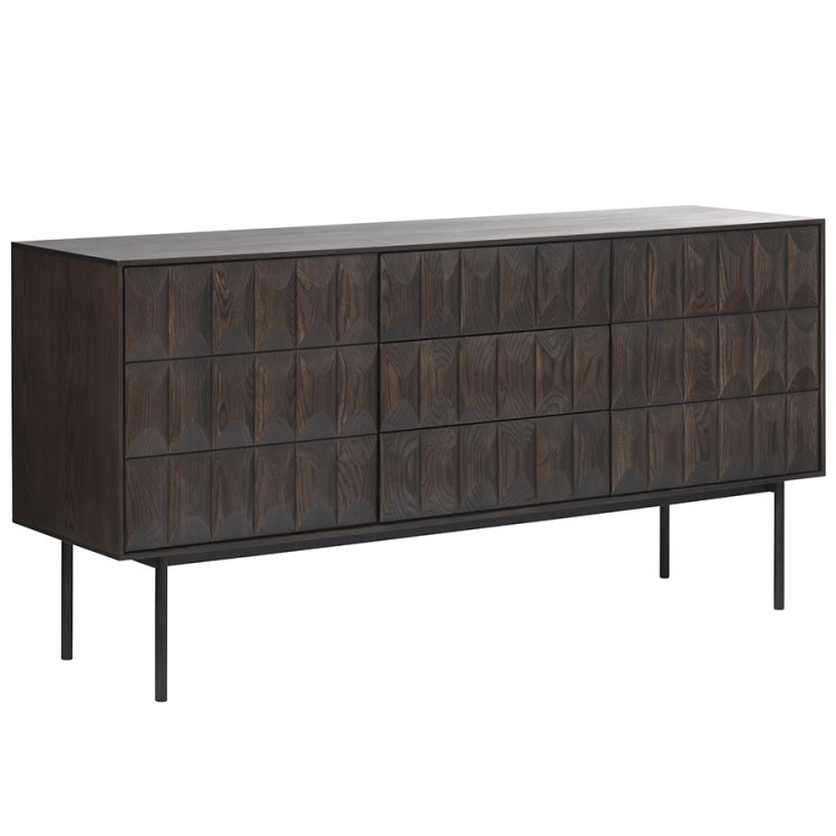 Комод unique furniture, latina, 3 секции, 160х45х79 см (70786)