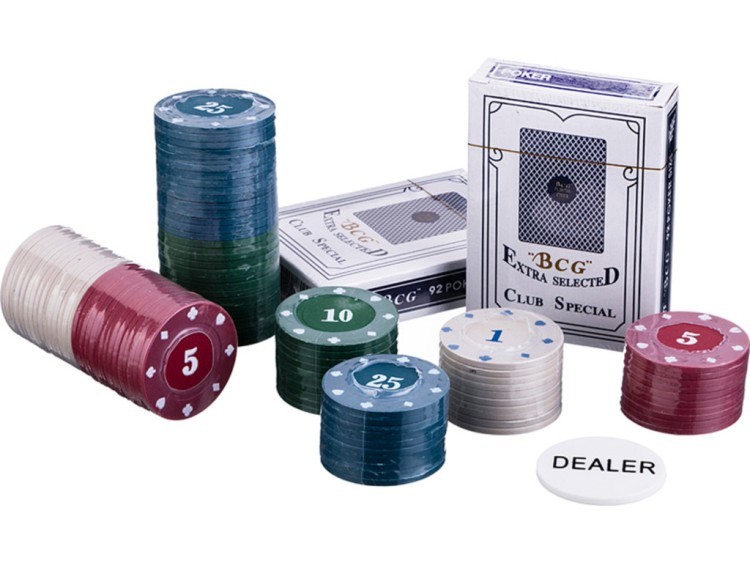 Игра для взрослых "казино" 20*20*5 см 100 фишек + 2 колоды карт (кор=18шт.) Polite Crafts&gifts (446-301)