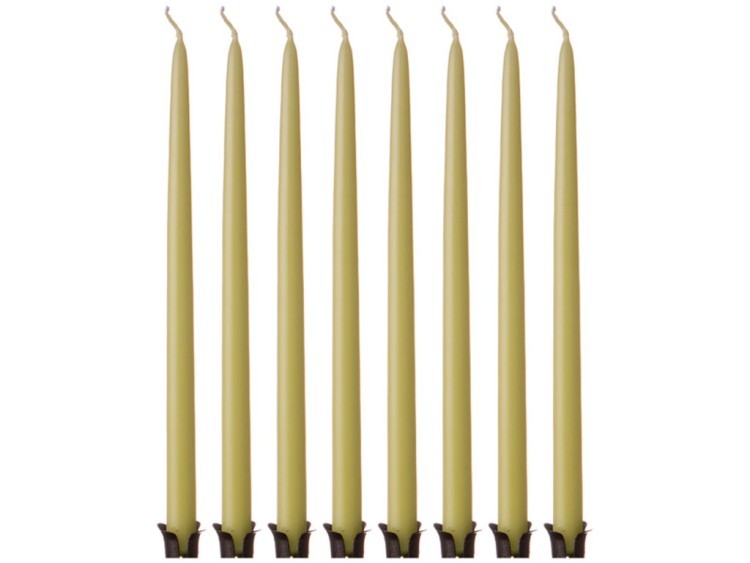 Набор свечей из 8 шт. 23/1 см. лакированный фисташковый (кор=3набор.) Adpal (348-630)