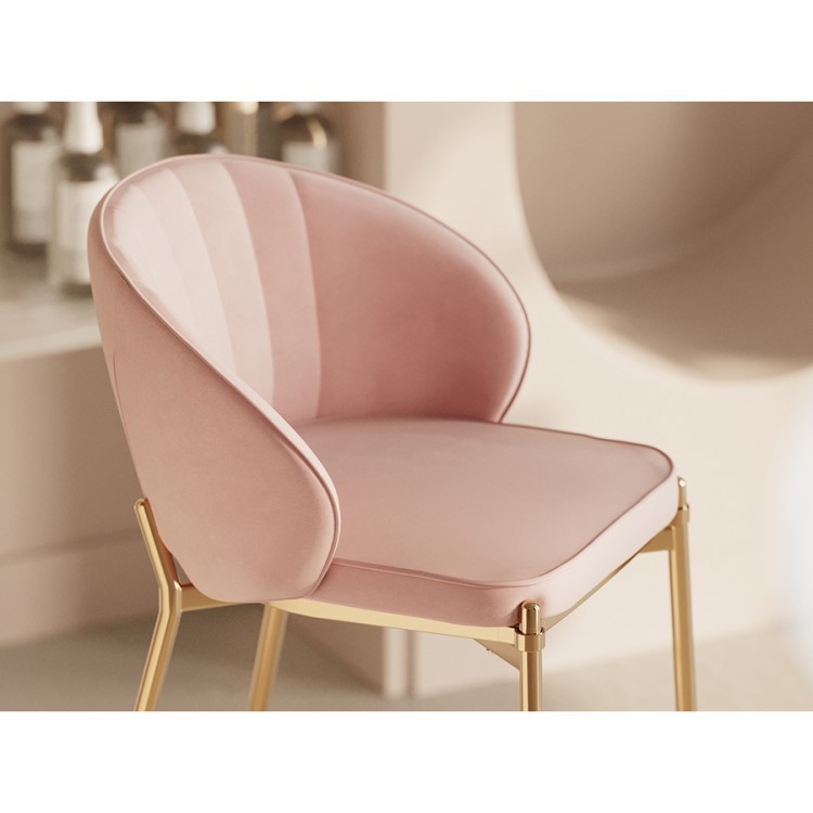 Стул барный coral, велюр, розовый (75339)