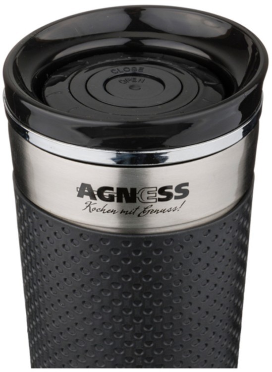 Термокружка agness 400 мл  с кнопкой-стоппером Agness (910-511)