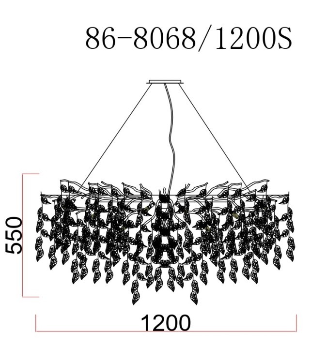 Люстра d.120*45 см, металл цвет хром (TT-00011802)