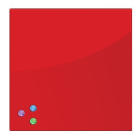 Стеклянная магнитно маркерная доска Brauberg 45х45 см красная 236737 (1) (86597)