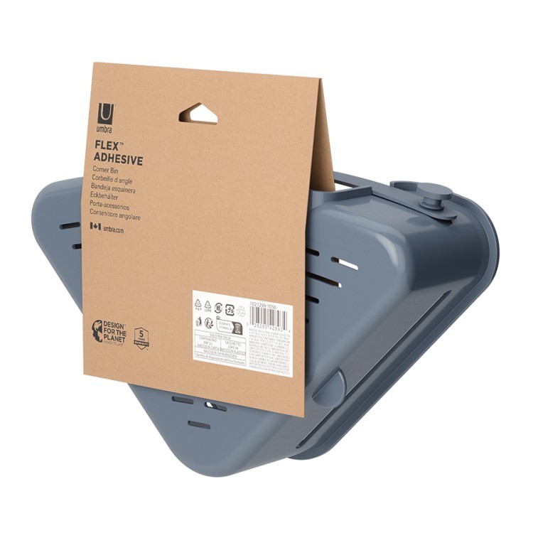 Органайзер для душа flex adhesive угловой, голубой (79969)