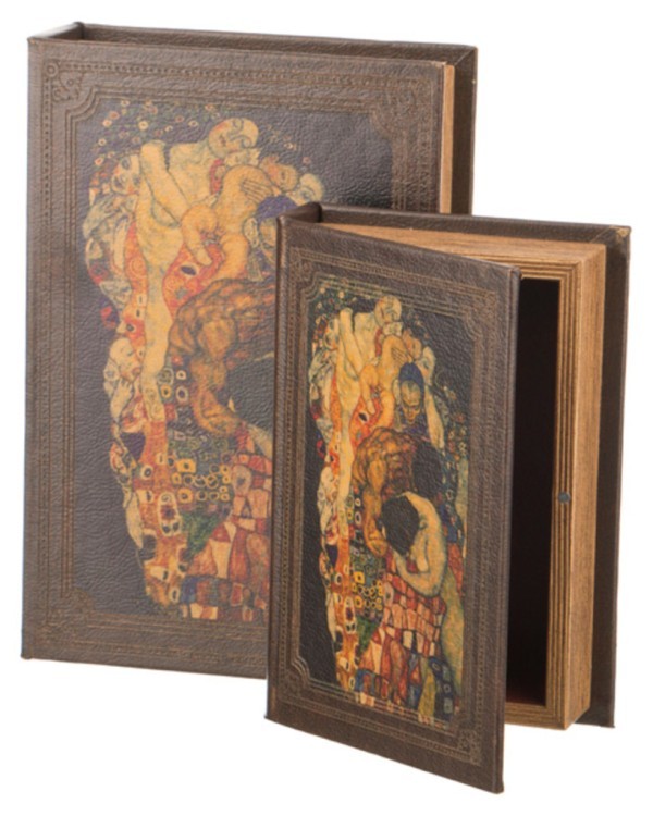 Комплект из 2-х шкатулок-книг "густав климт" 27*19*7 / 21*14*5 см Polite Crafts&gifts (184-078) 