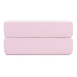 Простыня на резинке из перкаля розового цвета из коллекции stripes, 160х200х30см (80930)