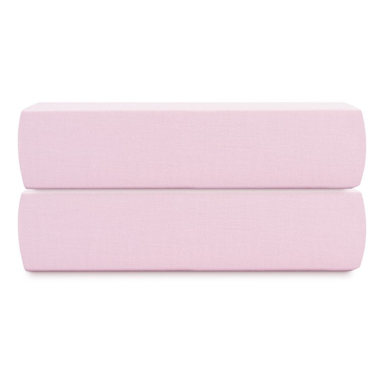 Простыня на резинке из перкаля розового цвета из коллекции stripes, 160х200х30см (80930)