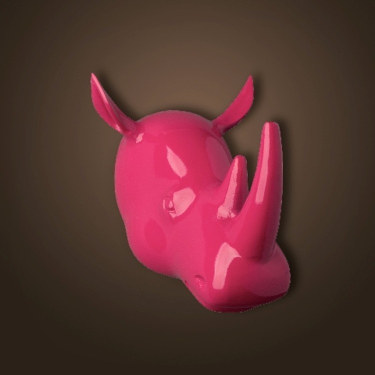 Голова носорога 4004-P, металл, pink, ROOMERS FURNITURE