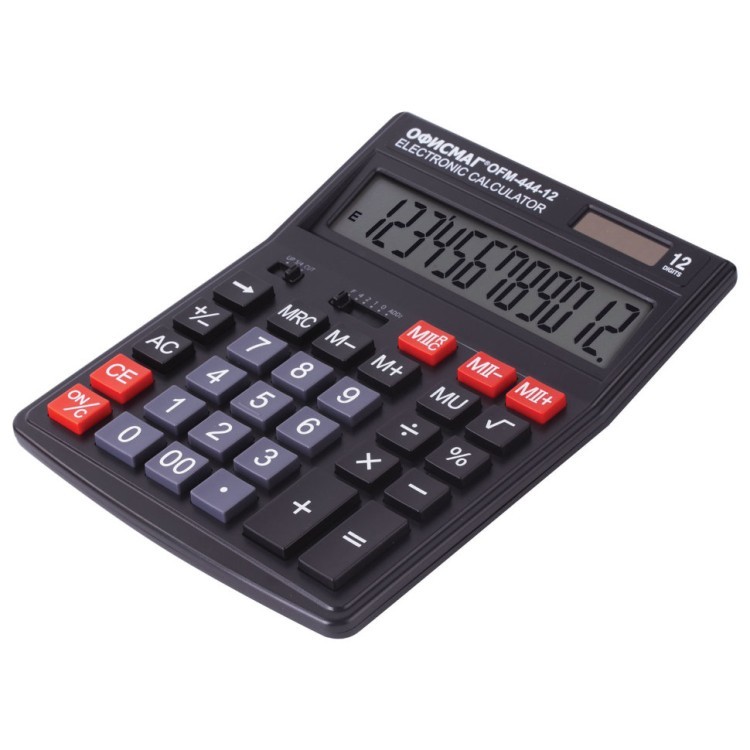 Калькулятор настольный Офисмаг OFM-444 12 разрядов 250459 (1) (64965)