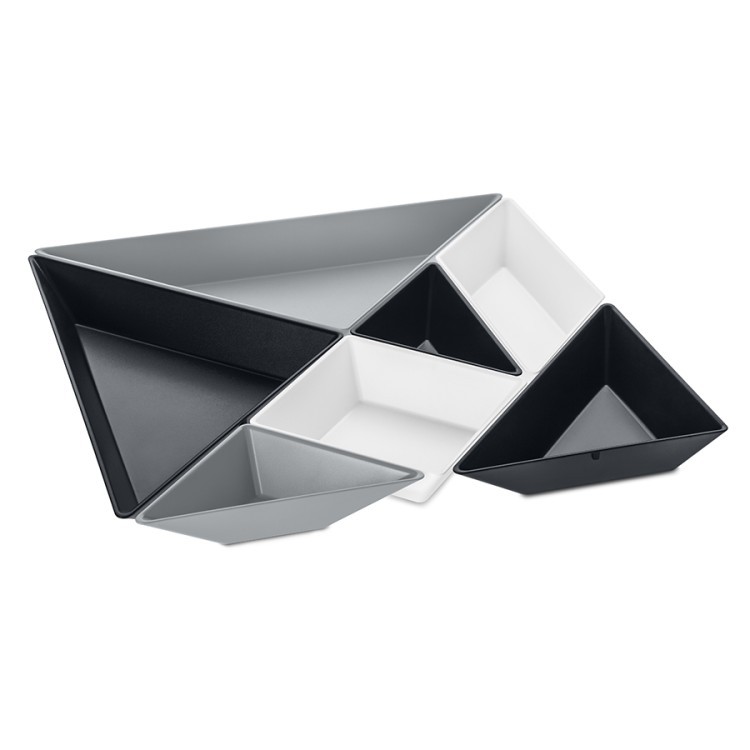 Набор ёмкостей tangram ready, бело-серо-чёрный (60424)